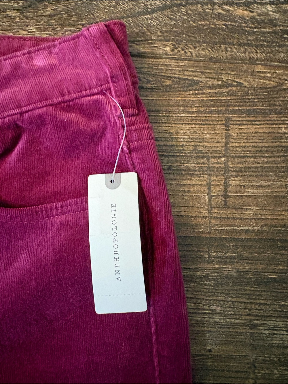Anthropologie Pilcro High-Rise Skinny Corduroy Pants Women 28 Burgundy NWT - Picture 6 of 9